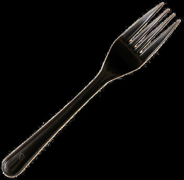 A Black Plastic Fork With A Black Handle