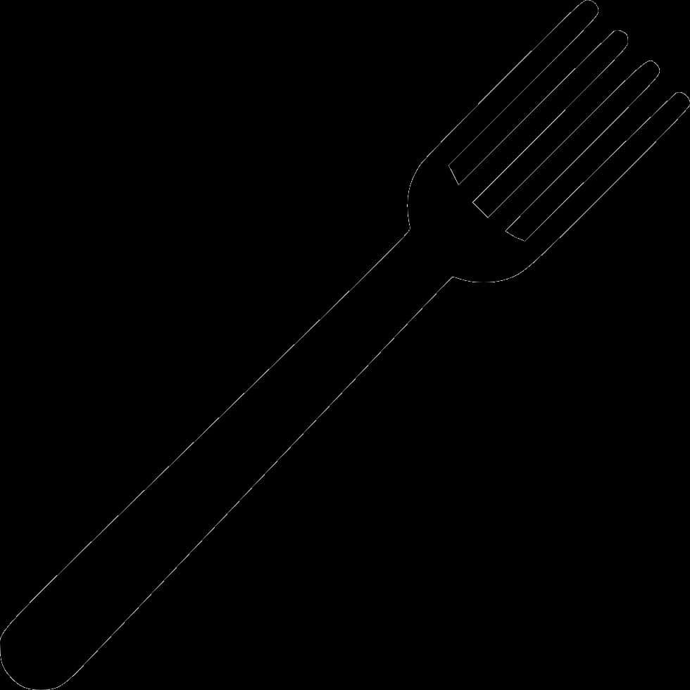 A Black Silhouette Of A Fork