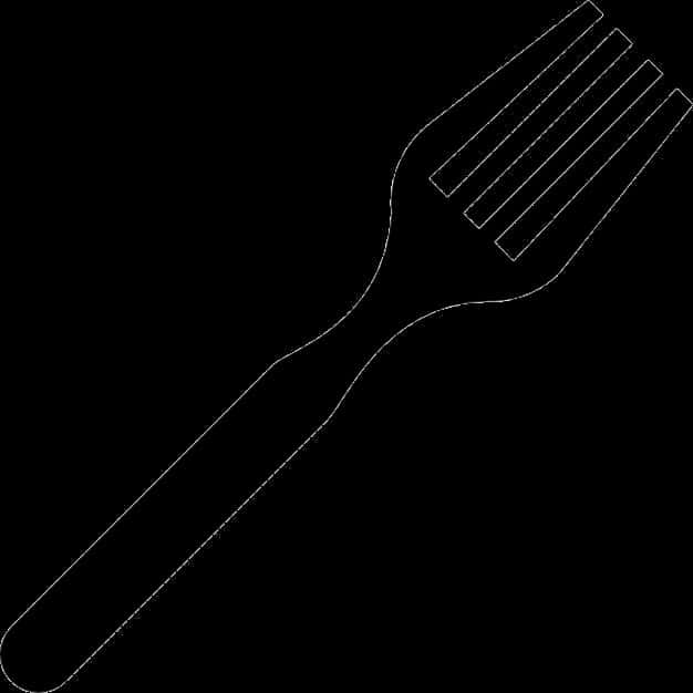 A Black And White Image Of A Fork