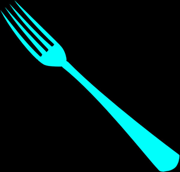 A Fork On A Black Background
