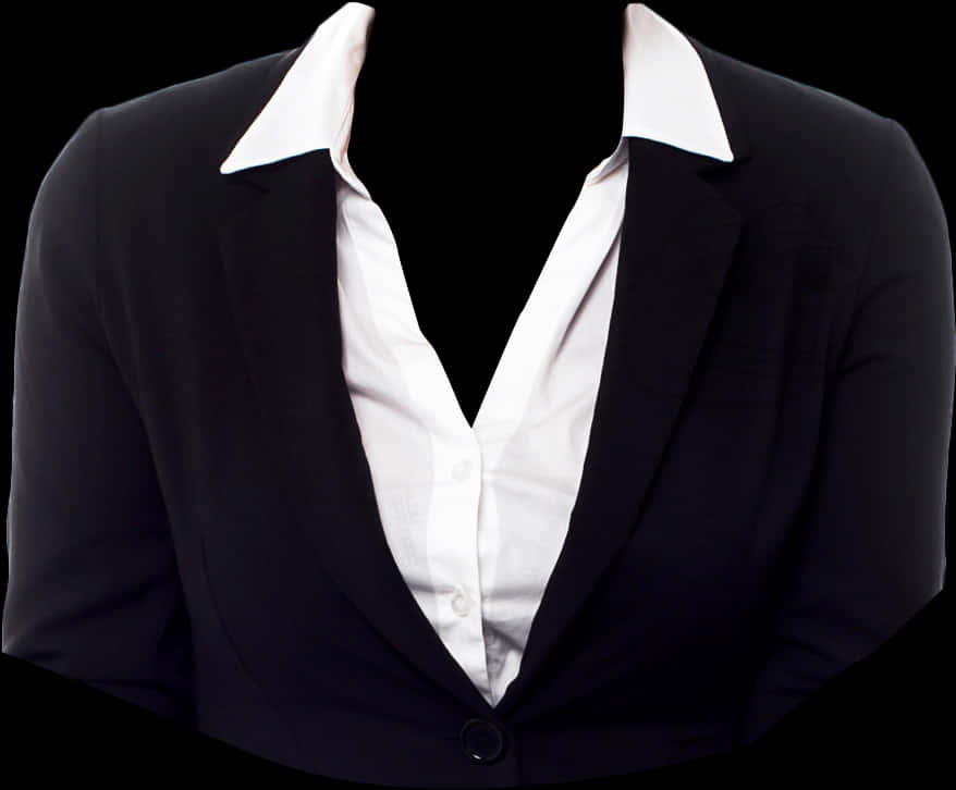 A Black And White Blazer With A White Shirt