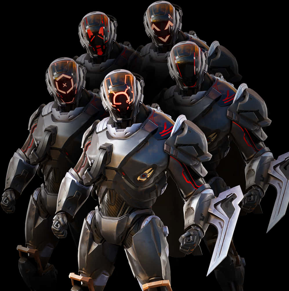 A Group Of People Wearing Armor