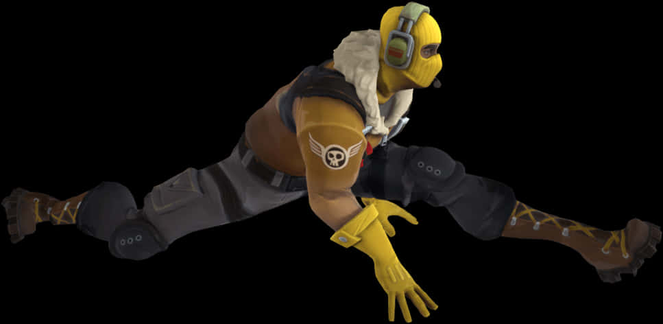 A Cartoon Character With A Yellow Mask And Black Background