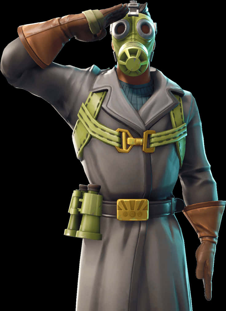 A Cartoon Character Wearing A Gas Mask