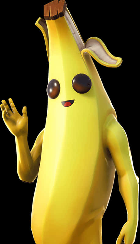 A Cartoon Banana With A Face And Hands