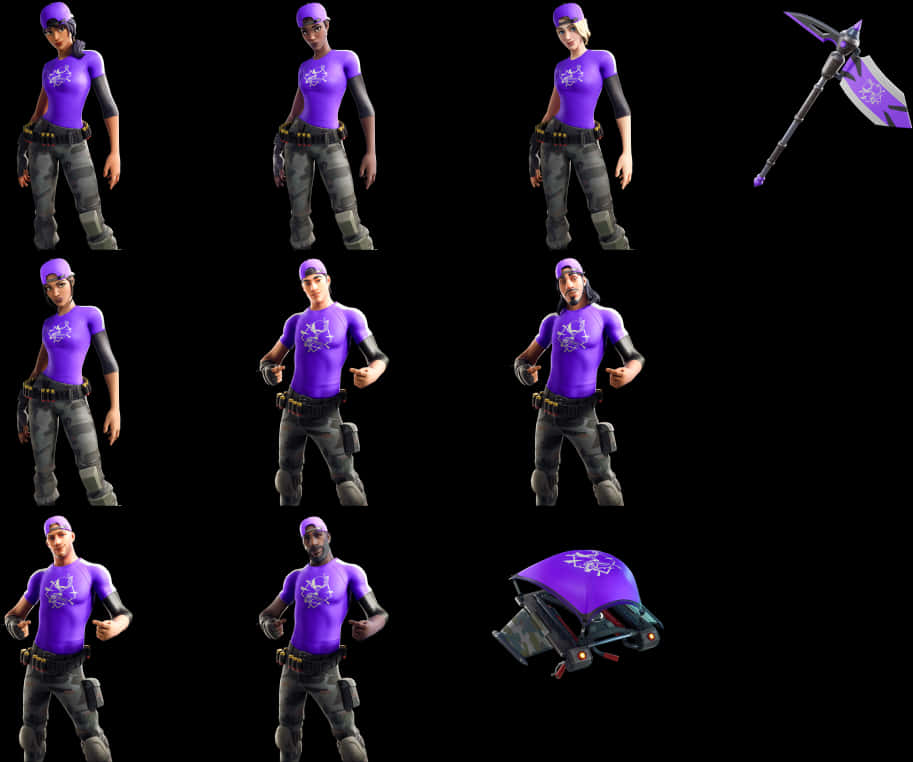 A Collage Of A Person In A Purple Shirt