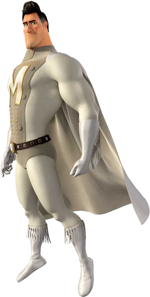 A Cartoon Character Wearing A White Cape