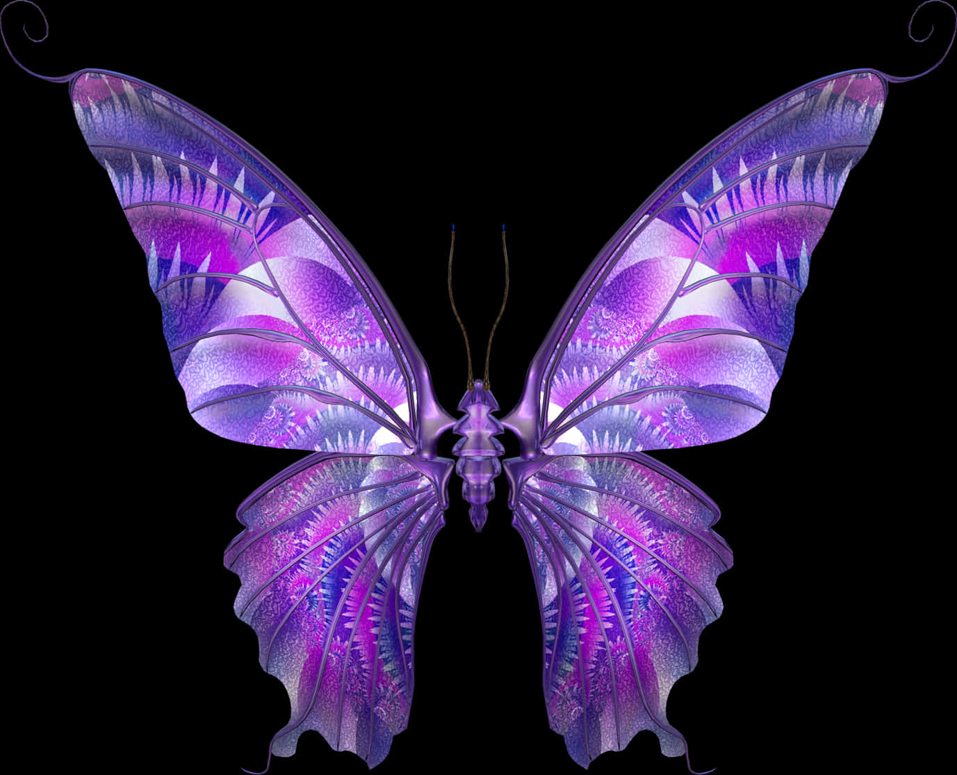 A Purple And Blue Butterfly