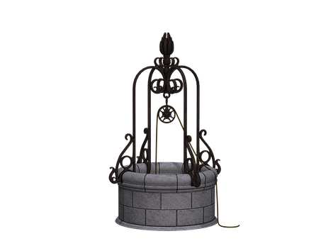 A Well With A Black Background