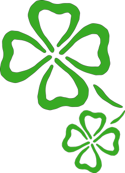 A Green Clovers On A Black Background