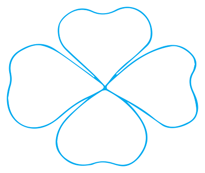 A White Clover With Blue Border