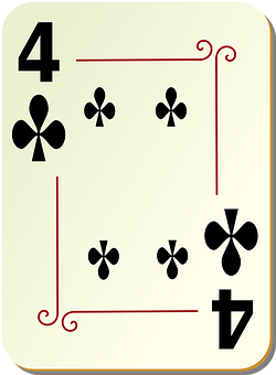 A Card With A Number Of Clubs And Symbols