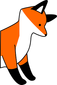 A Cartoon Of An Orange And White Fox