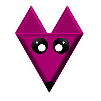 A Purple Animal Face With Black Eyes