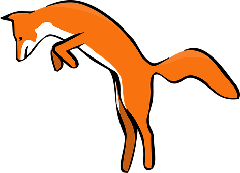A Cartoon Of A Fox Jumping