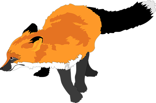 A Cartoon Of An Orange Fox