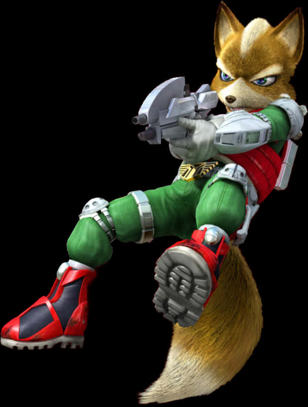 A Cartoon Fox Holding A Gun