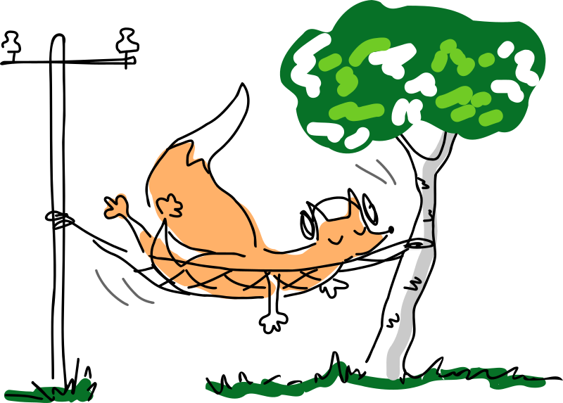 A Cartoon Of A Squirrel In A Hammock
