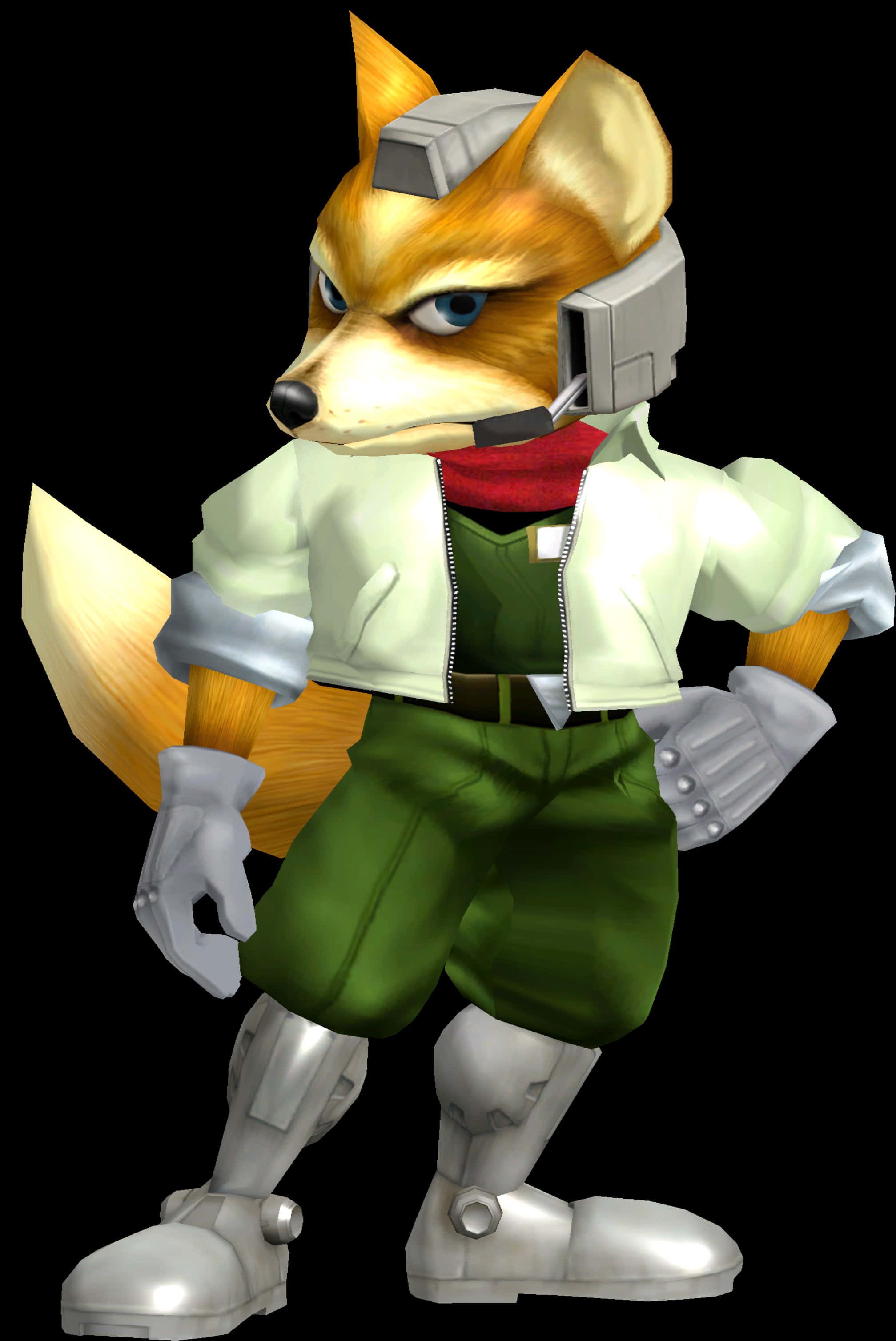 A Cartoon Fox Wearing A White Shirt And Green Shorts