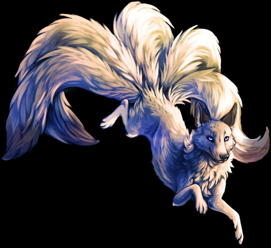 A White Animal With Fluffy Tail