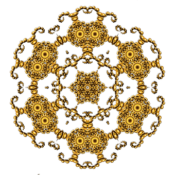 A Gold And Black Circular Pattern