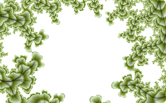A Green And White Fractal Frame