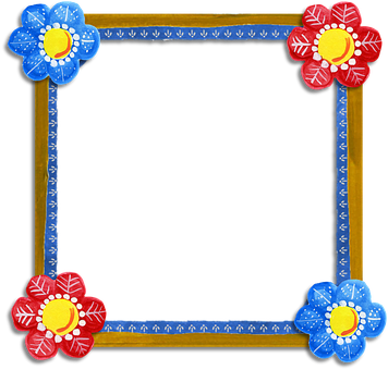 Brown Frame With Flowers