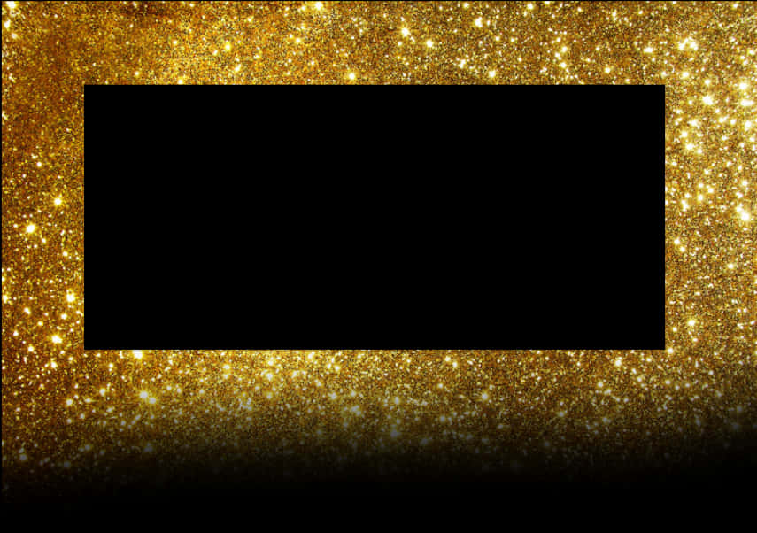 A Black Rectangle With Gold Glitter