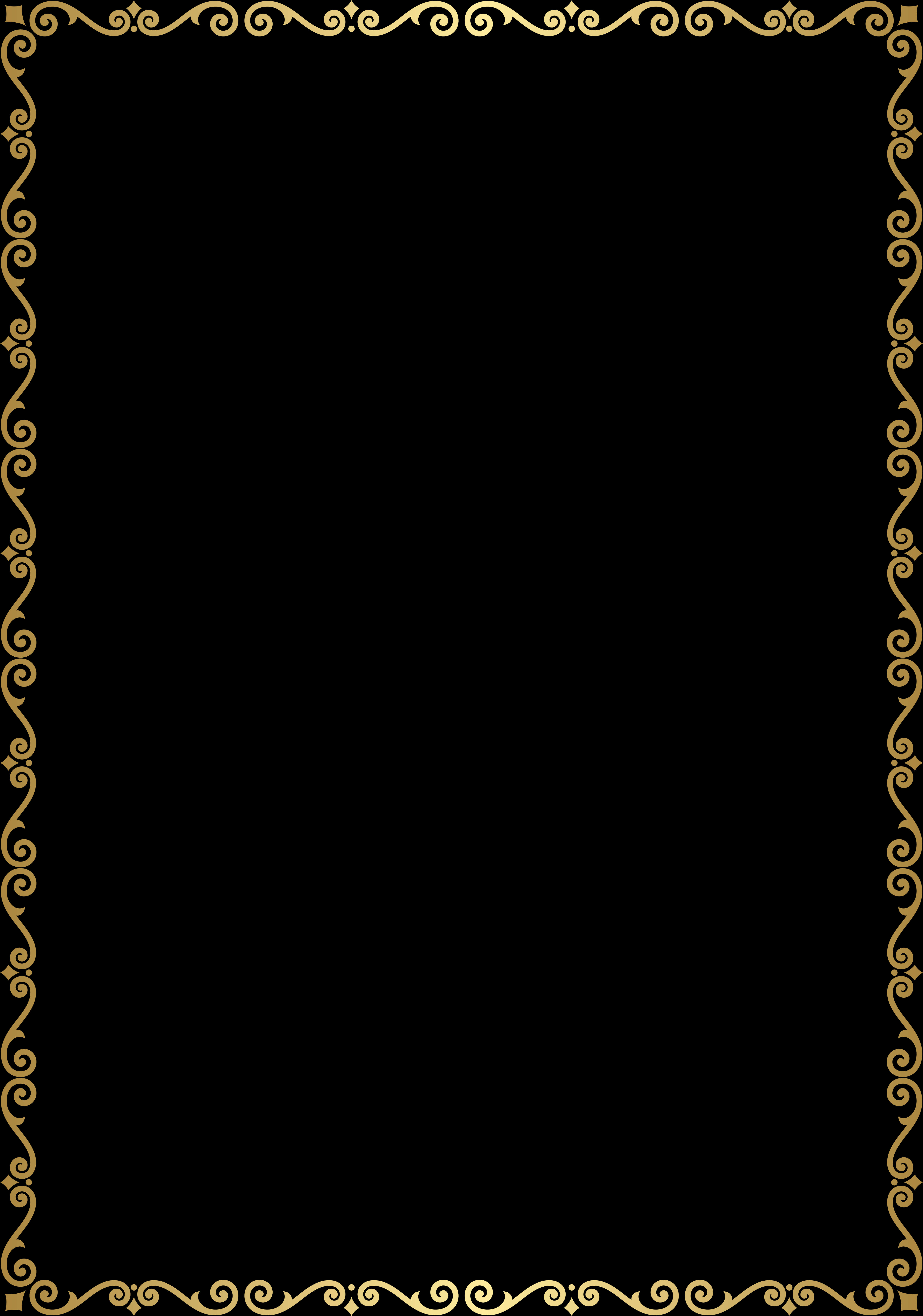 A Black Background With Gold Swirls