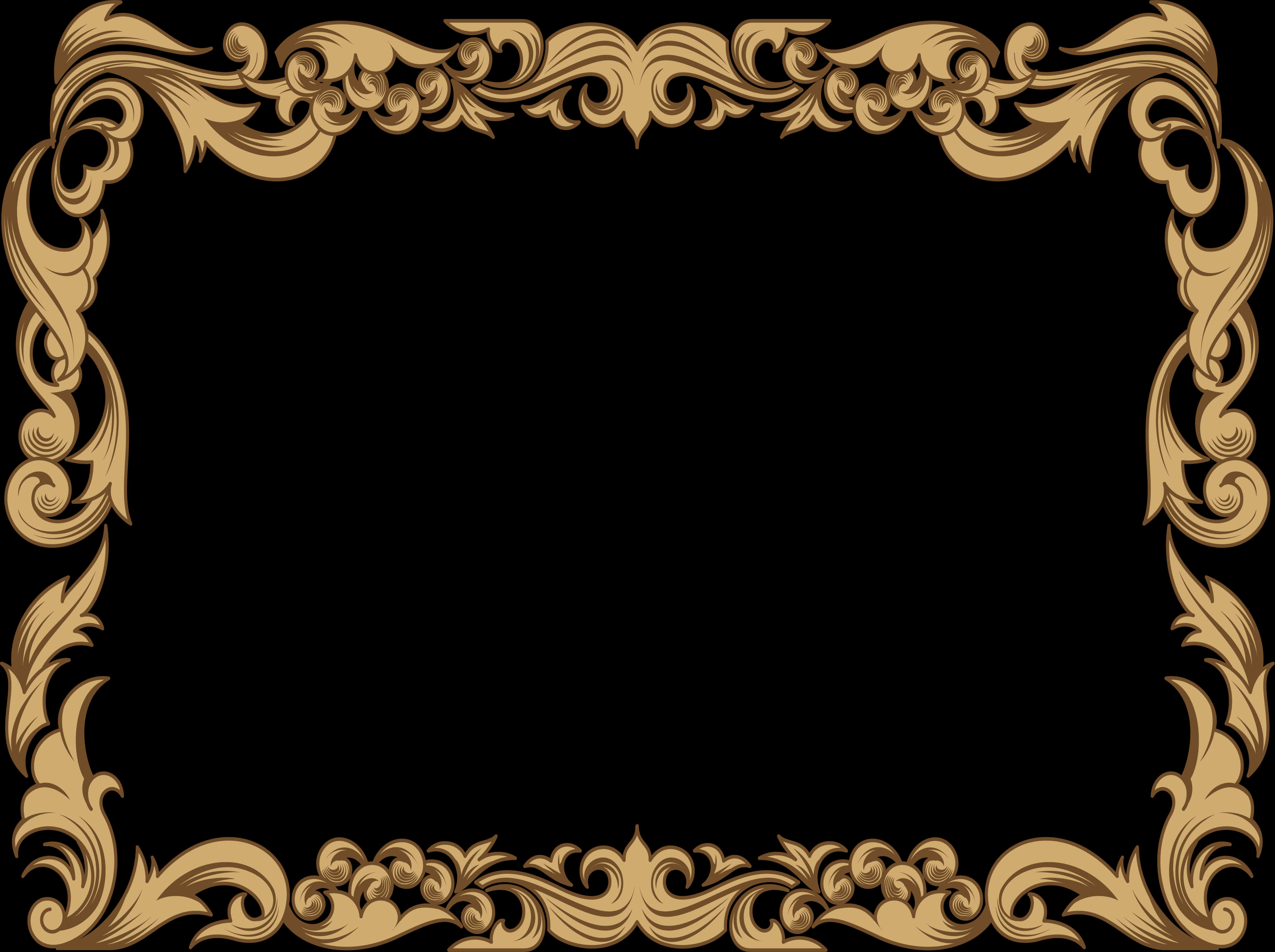 Download A Gold Frame With A Black Background 100 Free Fastpng