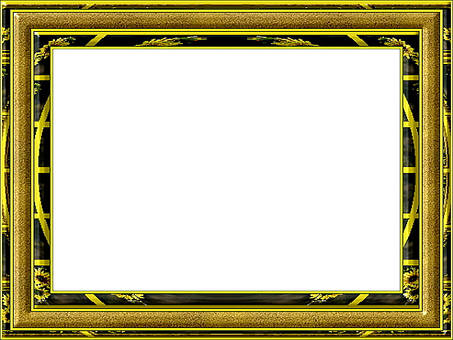 A Black Rectangular Frame With A Gold Border