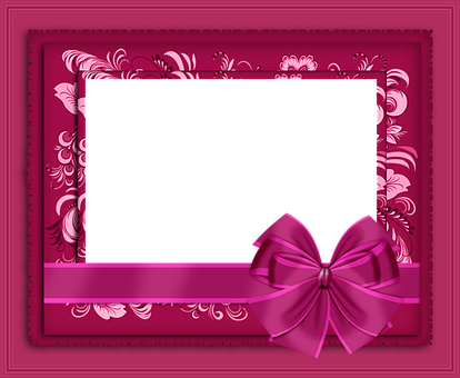 Pink Frame With Ribbon