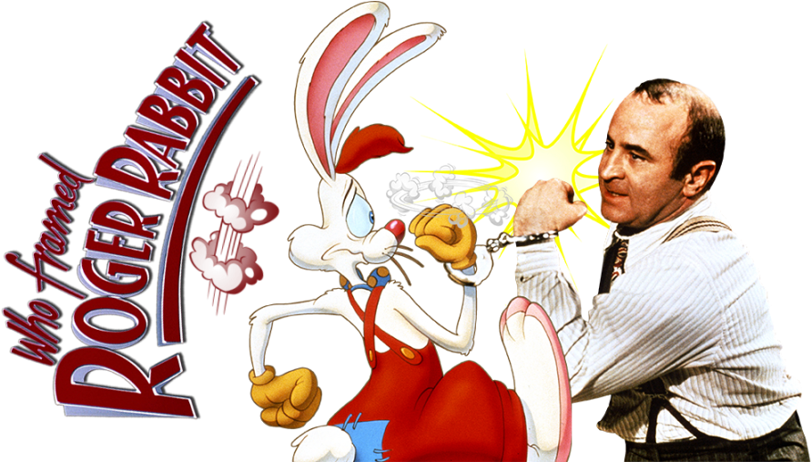 A Man In A Suit And Tie With A Cartoon Rabbit