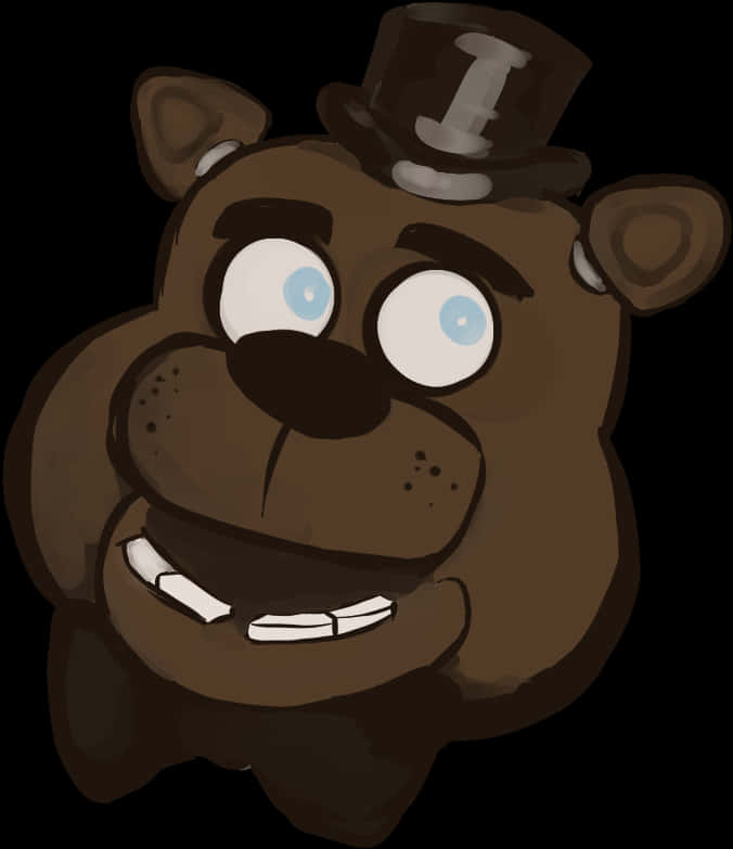 A Cartoon Of A Bear Wearing A Hat