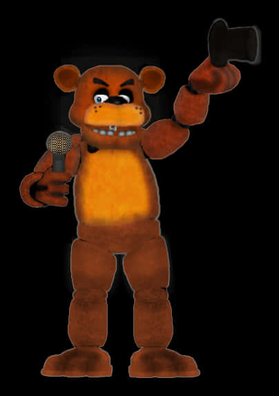 A Cartoon Character Holding A Microphone