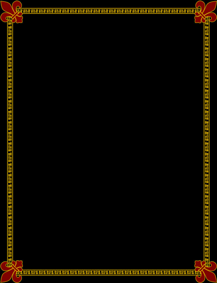 A Black Background With A Yellow Border