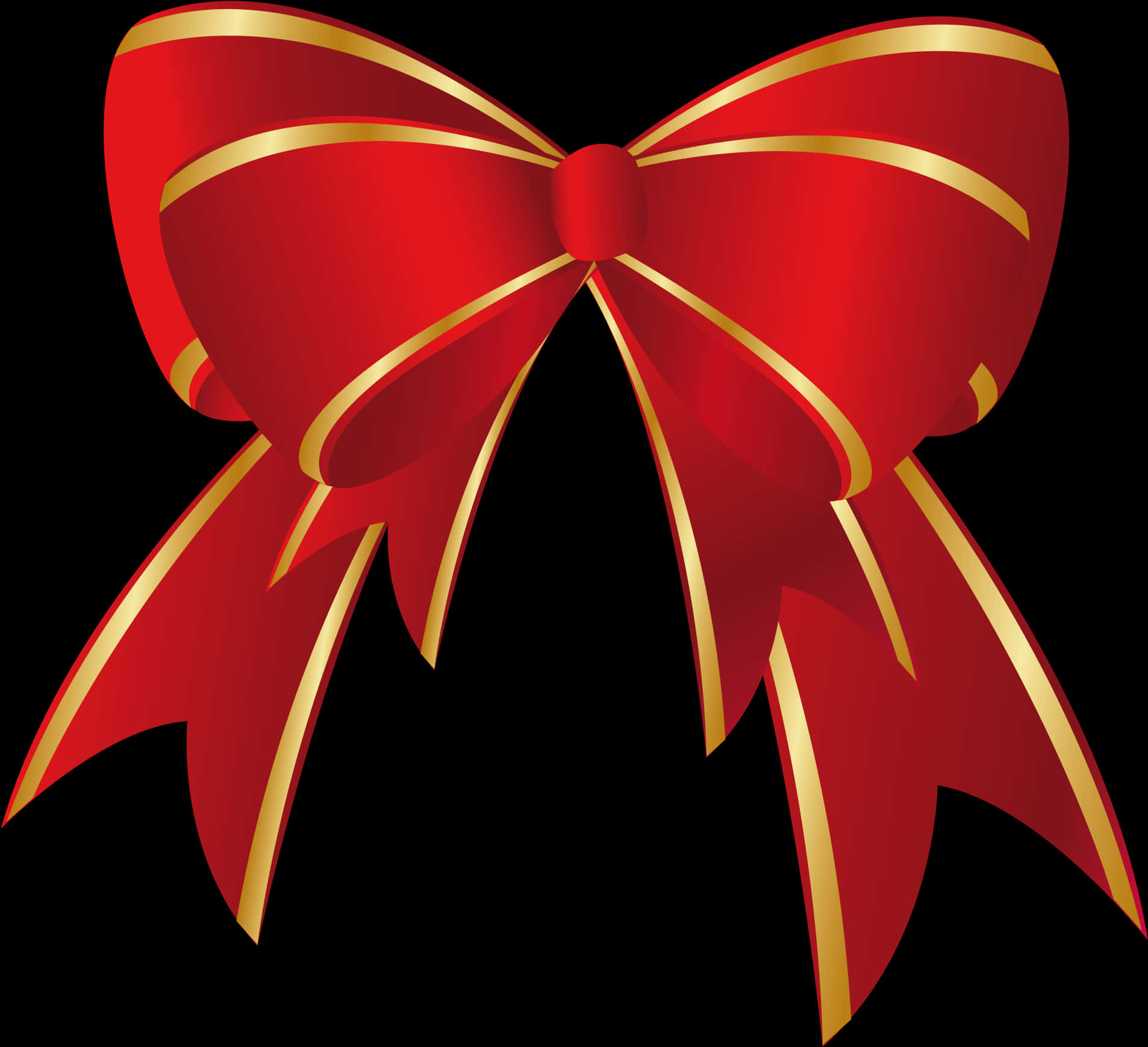 Free Christmas Ribbon Clipart - Red Christmas Bow Clipart, Hd Png Download