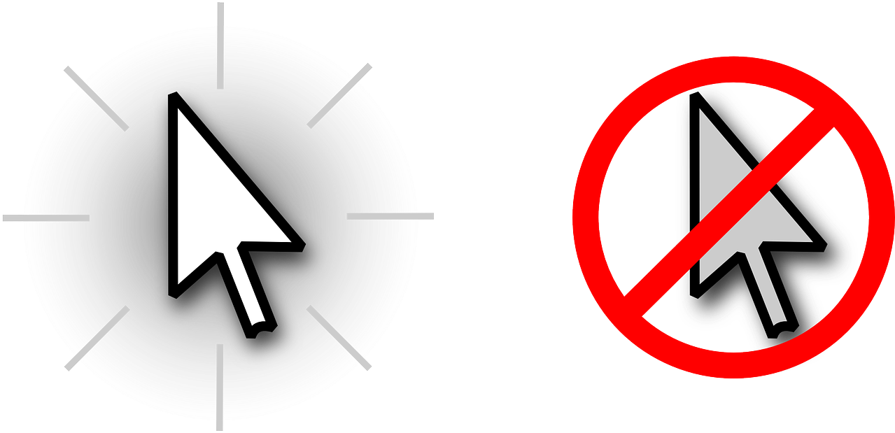 A White Arrow Pointing To A Red Circle
