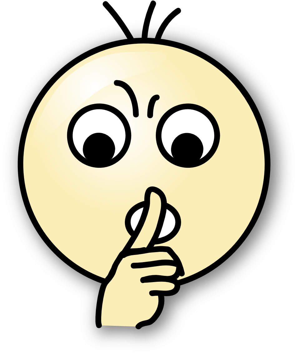 A Cartoon Of A Face With Finger On Lips