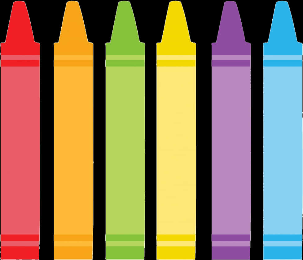 A Group Of Colorful Crayons
