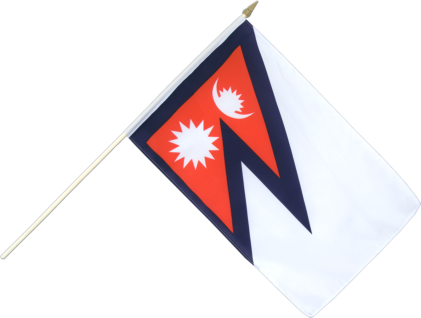 A White Flag With Red And Blue Design