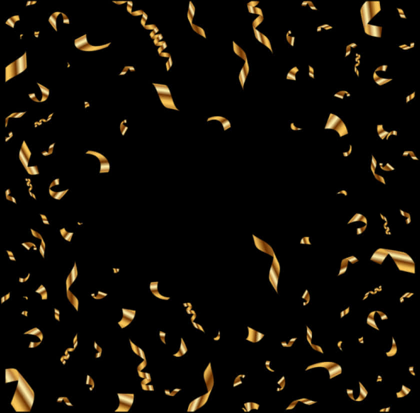 A Gold Confetti On A Black Background