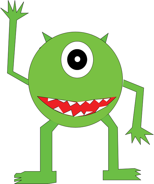 A Green Monster With One Eye And Teeth