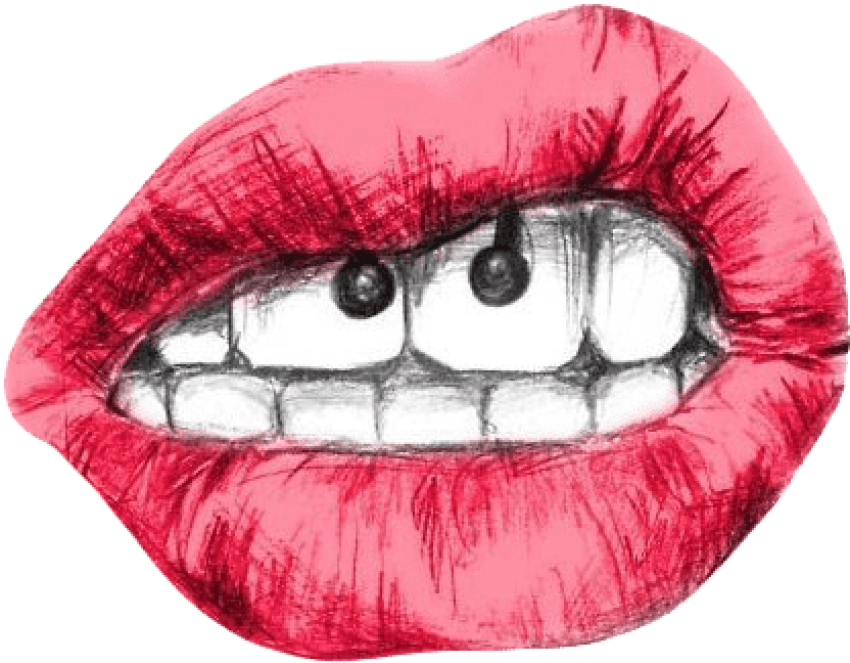 A Drawing Of A Lips With A Black Background
