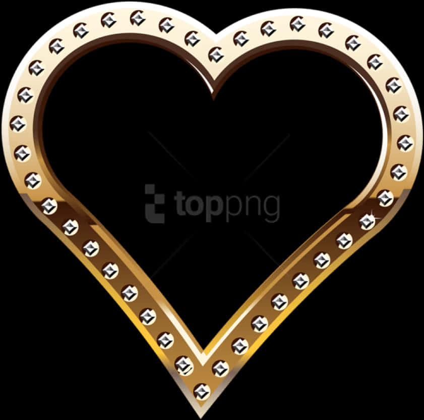 A Gold Heart With Diamonds