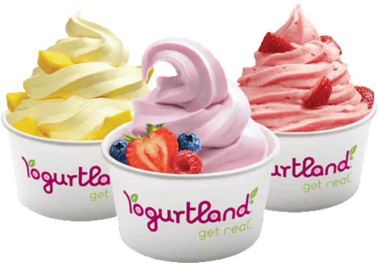 A Group Of Frozen Yogurt Cups
