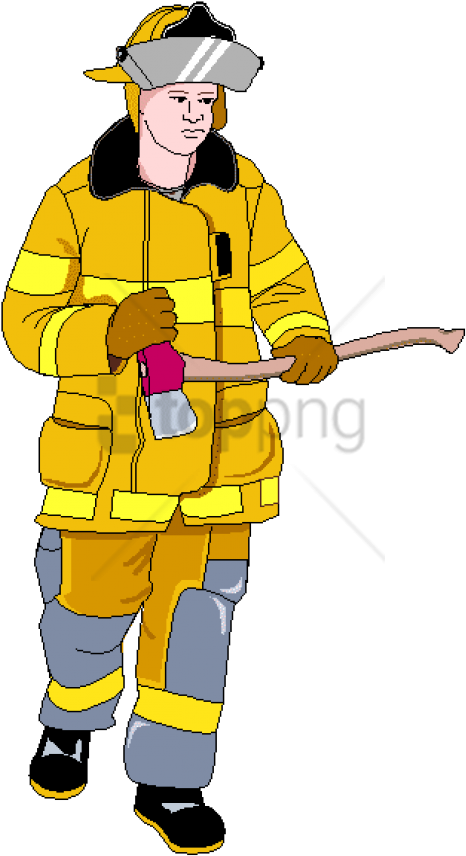 A Cartoon Of A Firefighter