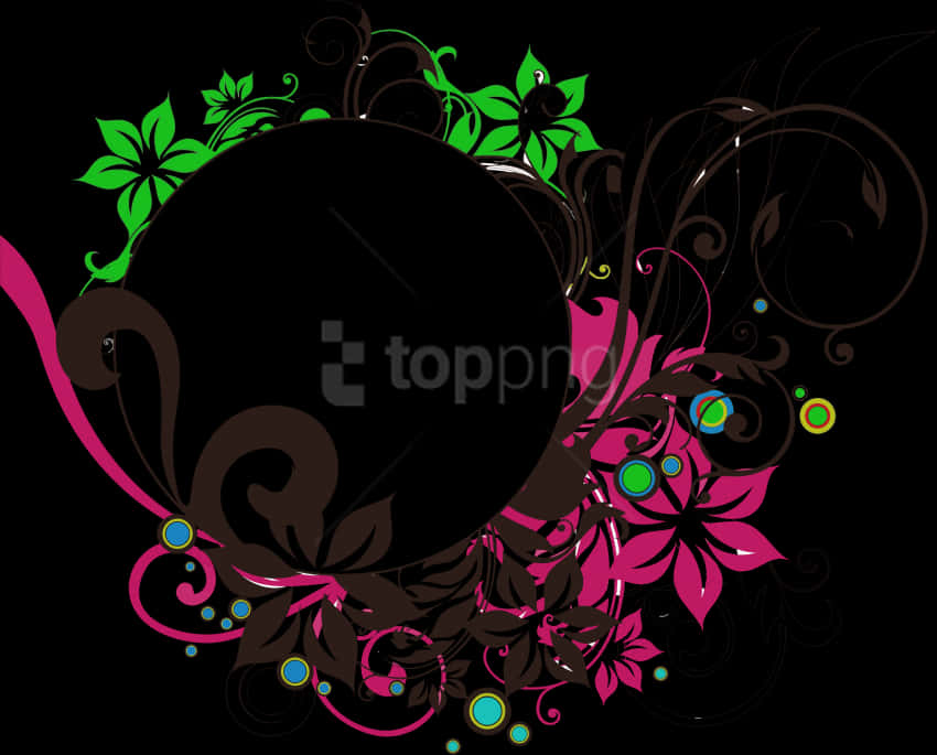 Free Png Floral Round Frame Png - Transparent Circle Design Png, Png Download