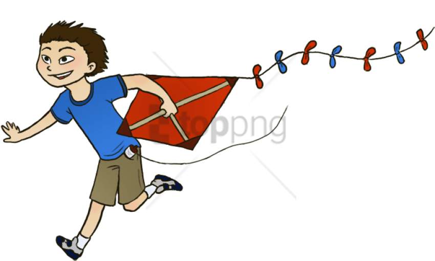 Free Png Kite Flying Day Clipart , Png Download - Boy Playing Kite Png, Transparent Png
