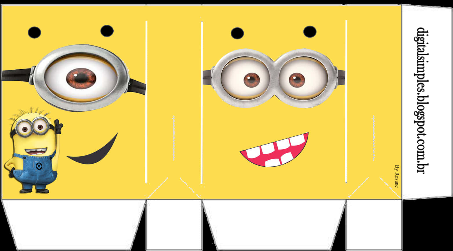 A Yellow Square With Cartoon Faces